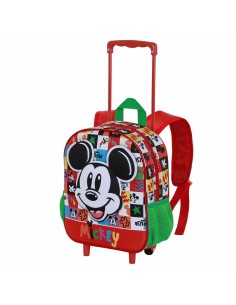 Cartable à roulettes Mickey Mouse Mood Rouge Vert 26 x 13 x 34 cm 2
