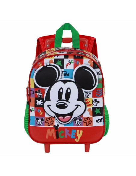 Cartable à roulettes Mickey Mouse Mood Rouge Vert 26 x 13 x 34 cm