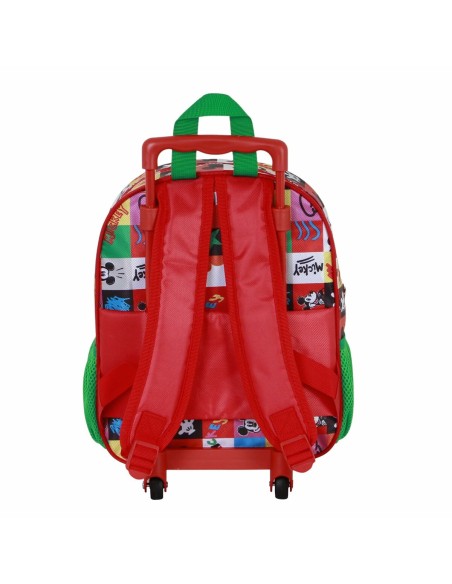 Cartable à roulettes Mickey Mouse Mood Rouge Vert 26 x 13 x 34 cm