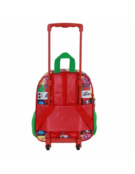 Cartable à roulettes Mickey Mouse Mood Rouge Vert 26 x 13 x 34 cm