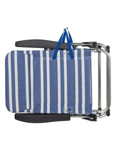 Chaise de Plage Aktive 62601 Blanc Blue marine 61 x 50 x 85 cm Aluminium 2