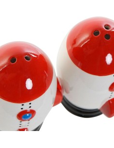Salière avec couvercle DKD Home Decor Blanc Rouge Dolomite 6,5 x 7 x 9 cm (2 pcs) 2