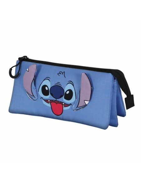 Trousse Fourre-Tout Triple Lilo & Stitch Cool 23 x 11 x 8 cm Bleu