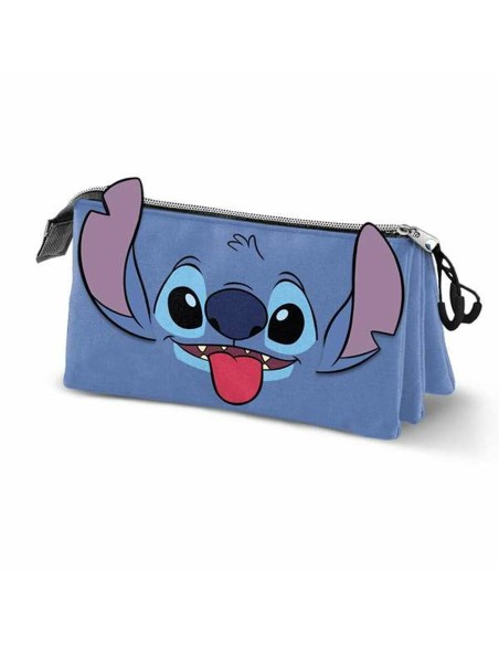 Trousse Fourre-Tout Triple Lilo & Stitch Cool 23 x 11 x 8 cm Bleu
