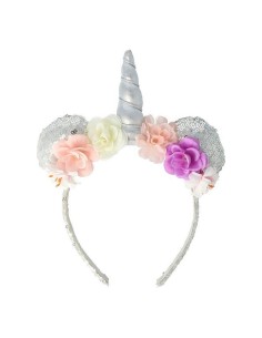 Serre-tête Inca Paillettes Fleurs décoratives Licorne