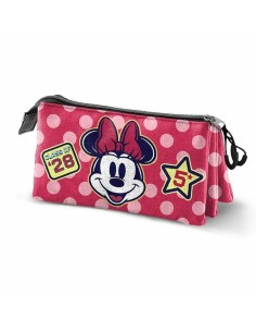 Trousse Fourre-Tout Triple Minnie Mouse Rose 23 x 8 x 11 cm