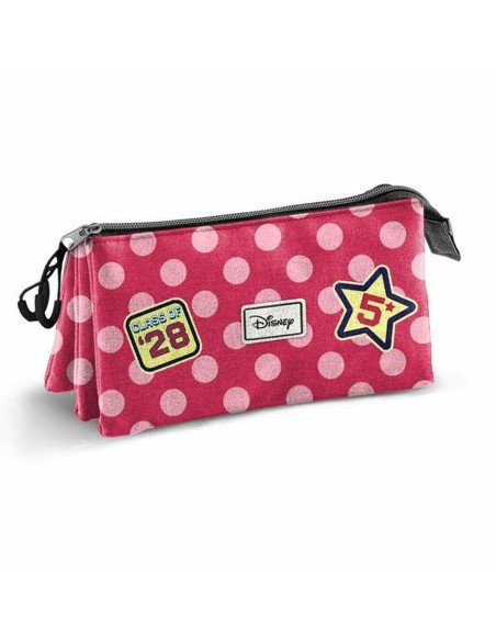 Trousse Fourre-Tout Triple Minnie Mouse Rose 23 x 8 x 11 cm