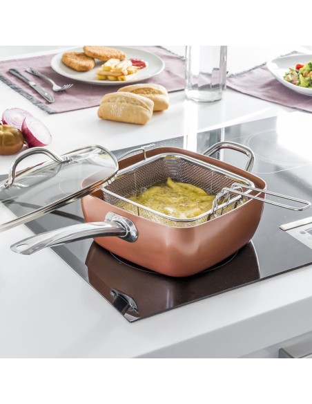 Ensemble de Poêle Multifonctions 5 en 1 Copper Coppans InnovaGoods 4 Pièces