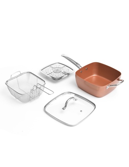 Ensemble de Poêle Multifonctions 5 en 1 Copper Coppans InnovaGoods 4 Pièces