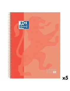 Cahier à Spirale Oxford CLASSIC EUROPEANBOOK Pêche A4 80 Volets (5 Unités)