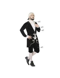 Déguisement pour Adultes Noir Courtisan (3 Pièces) 2