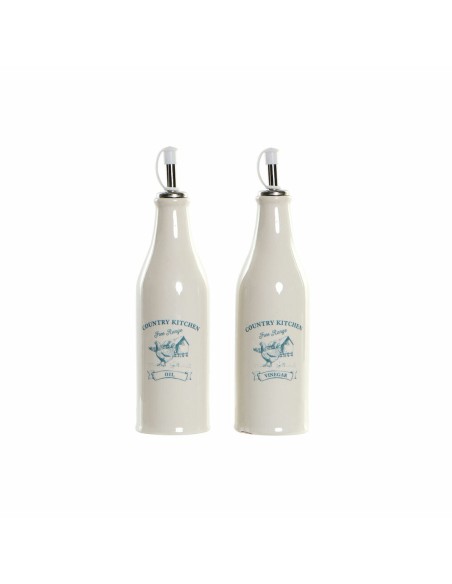 Ensemble salière et poivrier DKD Home Decor 250 ml Blanc Vert Turquoise Acier inoxydable Plastique Dolomite