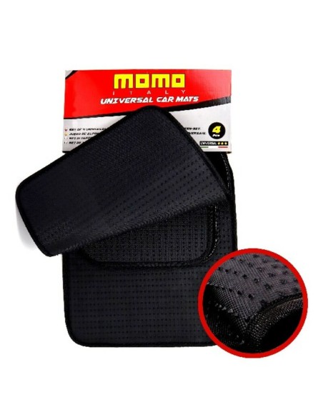Set de tapis de voitures MOMO MOMLCM015BW Blanc/Noir 4 uds
