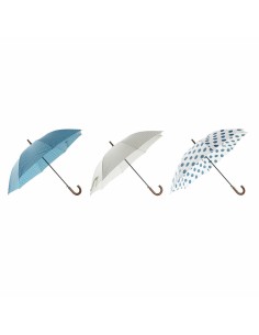 Parapluie DKD Home Decor Bleu Blanc 3 Pièces