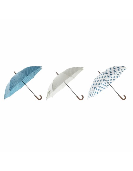 Parapluie DKD Home Decor Bleu Blanc 3 Pièces