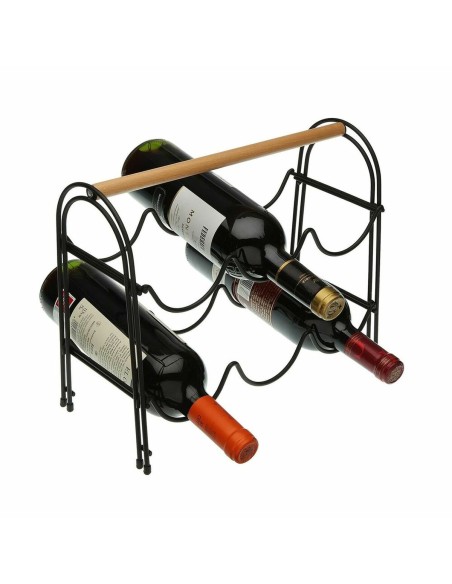 Range Bouteilles Versa Métal Bois Acier (14 x 27,5 x 32,7 cm)