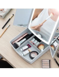 Miroir LED Pliable avec Organisateur de Maquillage 3-en-1 Panomir InnovaGoods 2