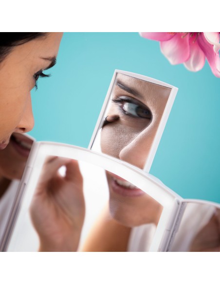 Miroir LED Pliable avec Organisateur de Maquillage 3-en-1 Panomir InnovaGoods