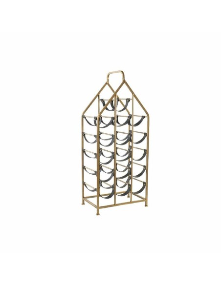 Range Bouteilles DKD Home Decor Noir Doré Métal Plastique 37,5 x 24,5 x 82 cm