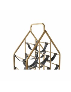 Range Bouteilles DKD Home Decor Noir Doré Métal Plastique 37,5 x 24,5 x 82 cm 2