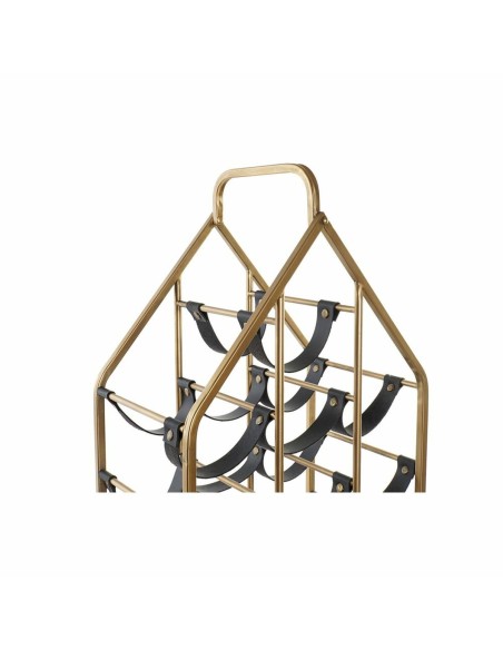 Range Bouteilles DKD Home Decor Noir Doré Métal Plastique 37,5 x 24,5 x 82 cm
