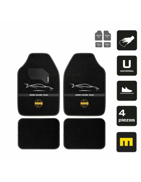 Tapis pour voitures MOMO MomlCM4A7BW Blanc/Noir Universel