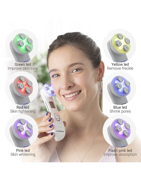 Masseur Facial avec Radiofréquence, Photothérapie et Électrostimulation Wace InnovaGoods