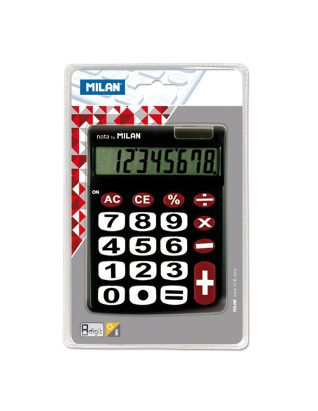 Calculatrice Milan Dual Noir 14,5 x 10,6 x 2,1 cm (10 Unités)