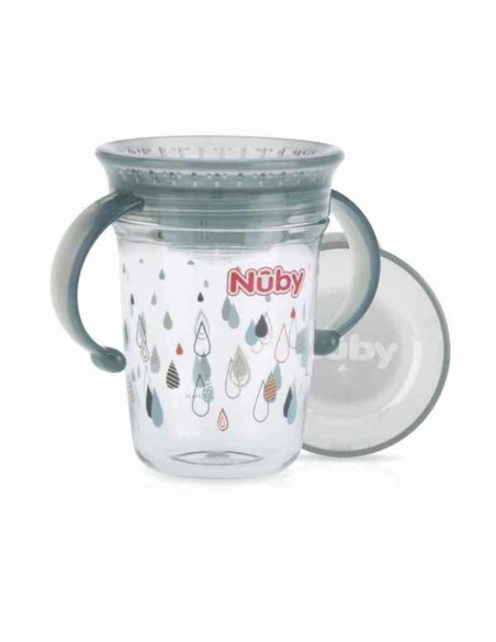 Verre d’Apprentissage Nûby NV0414019GREY + 6 Mois 360º Gris 240 ml