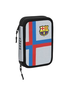 Plumier double F.C. Barcelona Gris (13.5 x 20.5 x 4.5 cm) (34 Pièces)