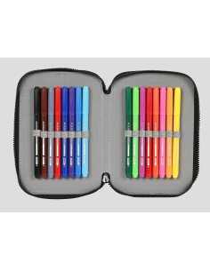 Plumier double F.C. Barcelona Gris (13.5 x 20.5 x 4.5 cm) (34 Pièces) 2