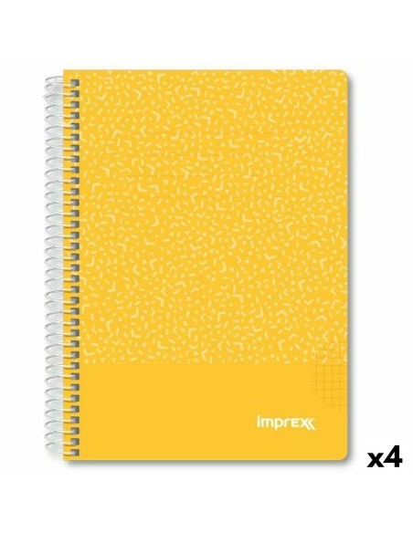 Cahier Imprex Jaune A5 80 Volets (4 Unités)