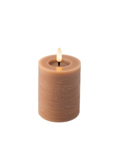 Bougie LED Lumineo Marron Ø 7 x 11,2 cm Effet flamme (AAA)