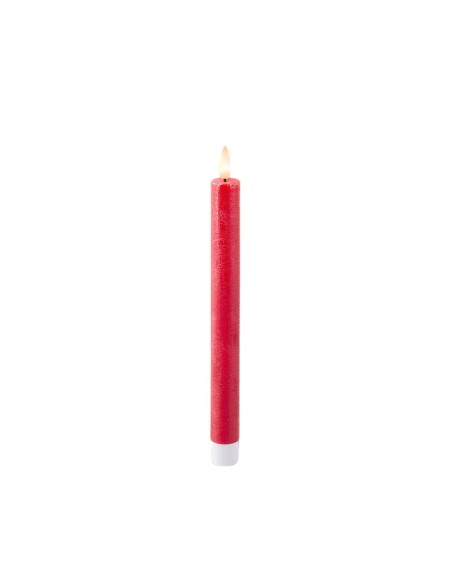 Bougie LED Lumineo Rouge Ø 2,2 x 24,5 cm 2 Unités (AAA)