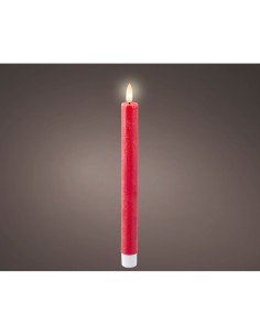 Bougie LED Lumineo Rouge Ø 2,2 x 24,5 cm 2 Unités (AAA) 2