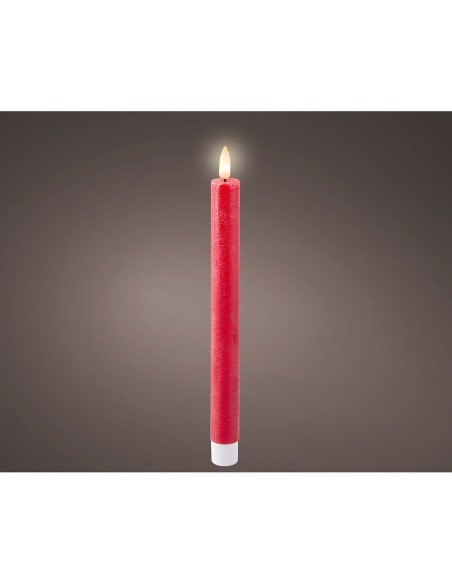 Bougie LED Lumineo Rouge Ø 2,2 x 24,5 cm 2 Unités (AAA)