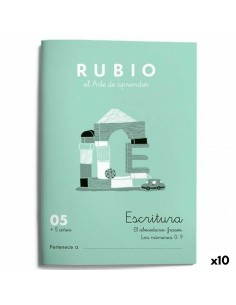 Cahier d'écriture et de calligraphie Rubio Nº05 A5 Espagnol 20 Volets (10 Unités)