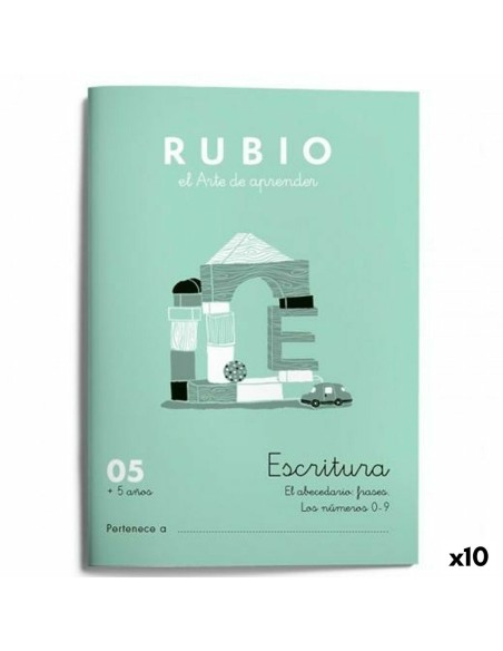 Cahier d'écriture et de calligraphie Rubio Nº05 A5 Espagnol 20 Volets (10 Unités)