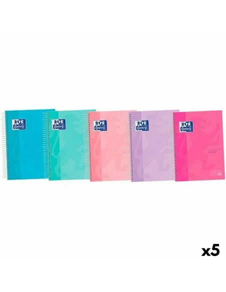 Cahier à Spirale Oxford EUROPENANBOOK 4 TOUCH Multicouleur A4 120 Volets (5 Unités)