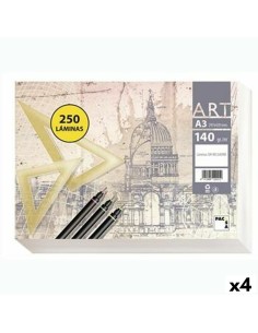 Papier à dessin Pacsa ART Blanc A3 250 Volets (4 Unités)