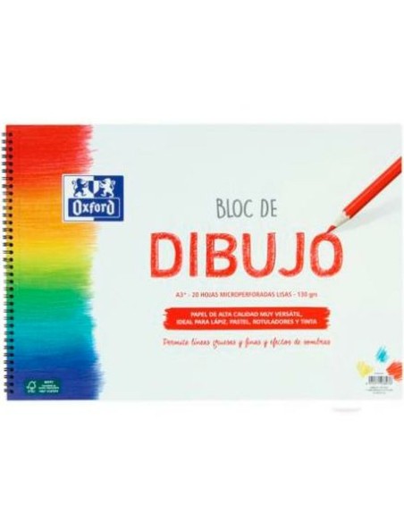 Bloc à dessin Oxford Blanc A3 20 Volets (5 Unités)