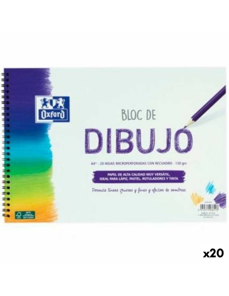 Bloc à dessin Oxford Blanc A4+ 20 Volets (20 Unités)