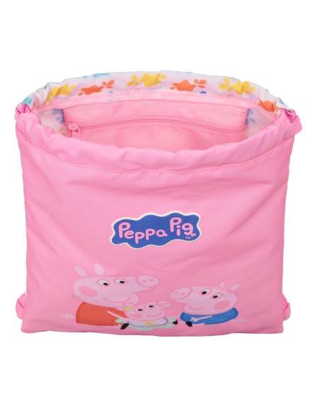 Sac à dos serré par des ficelles Peppa Pig Baby pig Multicouleur 26 x 34 x 1 cm