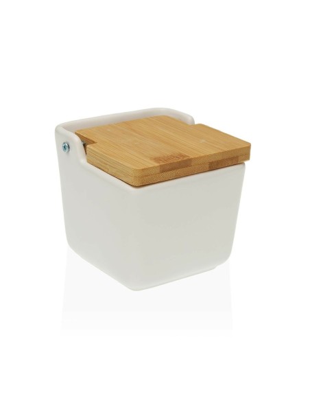 Salière avec couvercle Versa Blanc Dolomite (9 x 8 x 9 cm)
