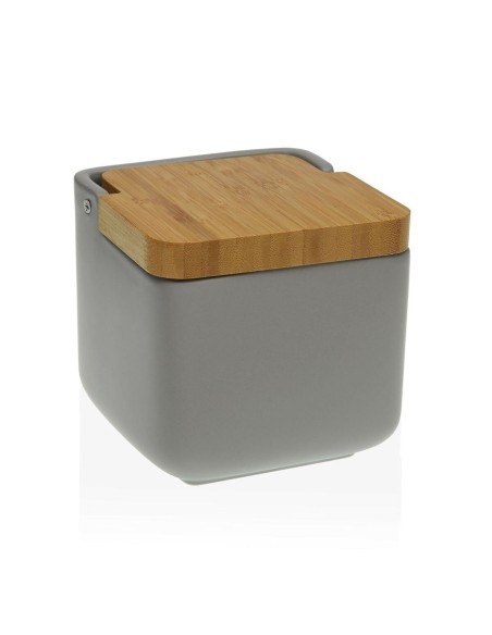 Salière avec couvercle Versa Gris Bambou Dolomite (11,7 x 11 x 11,7 cm)