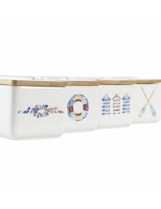 Salière avec couvercle DKD Home Decor Marin Multicouleur Bambou Dolomite 12,5 x 12,5 x 11,5 cm 2
