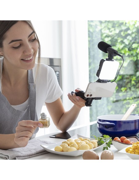 Kit Vlogging avec Lumière, Micro y Télécommande Plodni InnovaGoods 6 Pièces