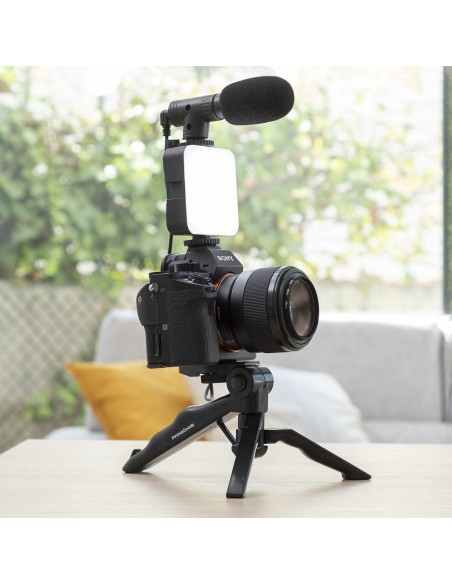 Kit Vlogging avec Lumière, Micro y Télécommande Plodni InnovaGoods 6 Pièces
