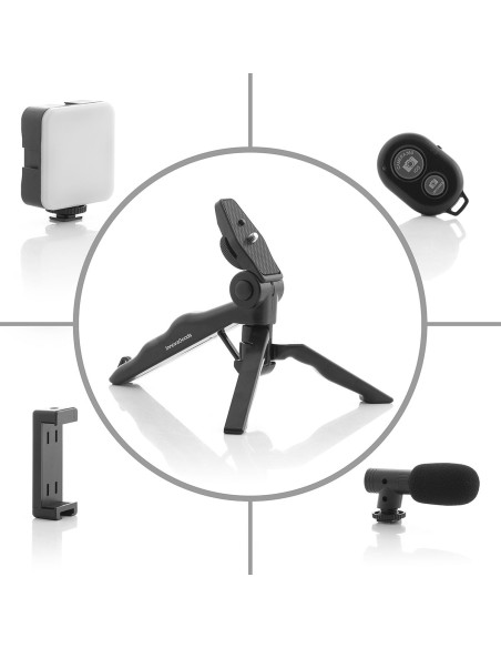 Kit Vlogging avec Lumière, Micro y Télécommande Plodni InnovaGoods 6 Pièces