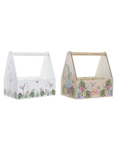 Range Bouteilles DKD Home Decor Multicouleur Bois MDF 24 x 16,5 x 25 cm (2 Unités)